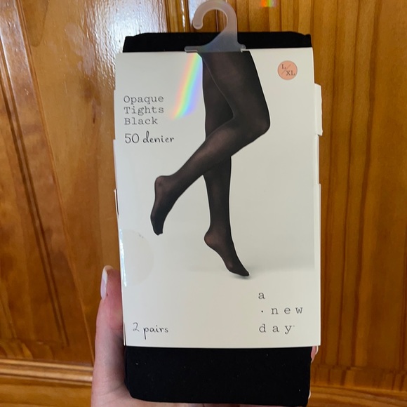 Tights black BNWT L/XL - 2 pairs included
